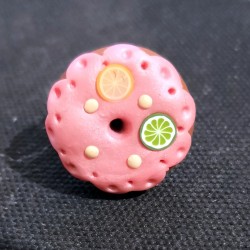 Anello "Pink donut" in fimo/ToDo, regolabile, no nichel, fatto a mano